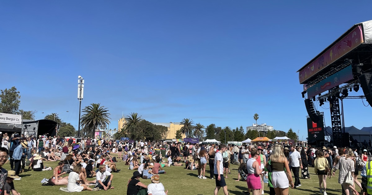 Upbeat Mood At St Kilda Festival As Large Crowds Soak Up Sun, Sand And